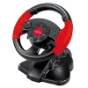 Volante ESPERANZA EG103 Comando de jogos — PC/PS2/PS3, 13 botões, vibração, sensor de aceleração, preto/vermelho