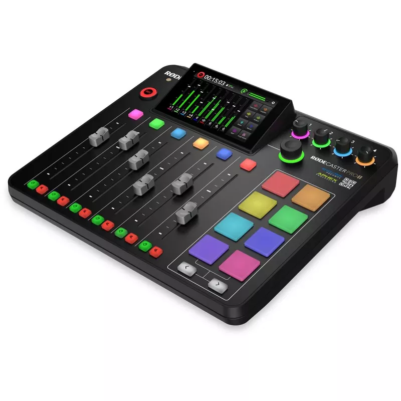RØDE RØDECaster Pro II estúdio de produção de podcasts, XLR, jack, USB-C, preto