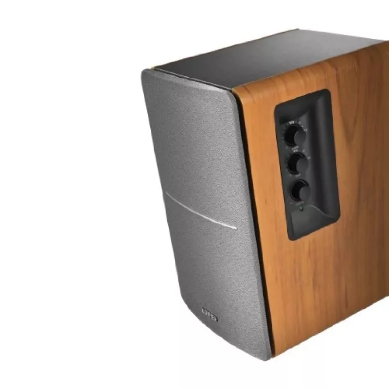 Sistema de altifalantes ativos de estante Edifier R1280T com controlo remoto e entradas RCA duplas - Brown Wood