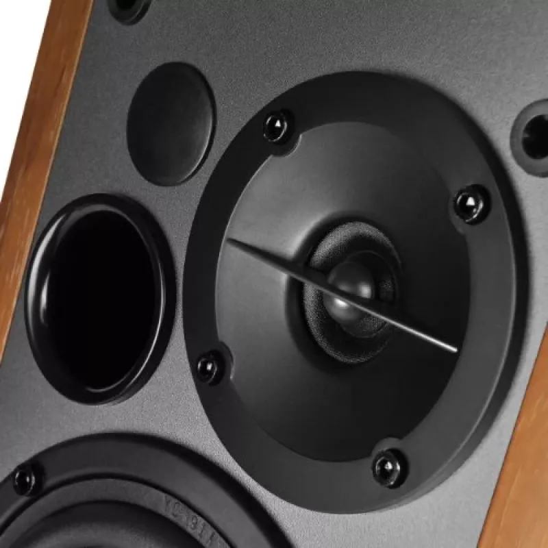 Sistema de altifalantes ativos de estante Edifier R1280T com controlo remoto e entradas RCA duplas - Brown Wood