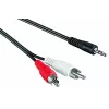 Cabo de áudio 3,5 mm > RCA estéreo (preto, 1,5 metros)