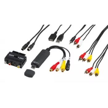 Gembird UVG-002 capturador de áudio/vídeo (vídeo compósito/RCA estéreo/SCART-S-Video, USB 3.0)