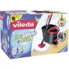 Mopa VILEDA EasyWring & Clean Turbo, balde de tecnopolímero vermelho, capa de microfibra lavável removível, para pavimentos duros