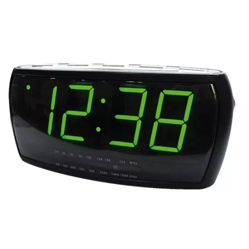 Rádio-despertador Adler AD 1121 — rádio-despertador, sintonizador FM/AM, visor LED, backup a pilhas, preto