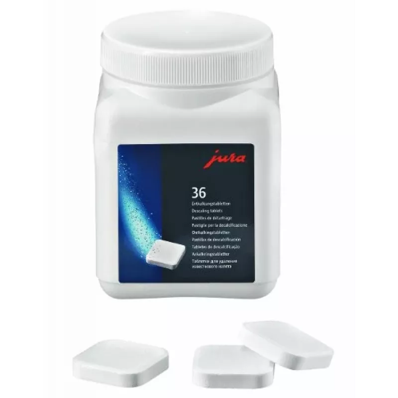 Pastilhas de descalcificação Jura Descaler 70751 para máquinas de café, 36 pastilhas em frasco de plástico