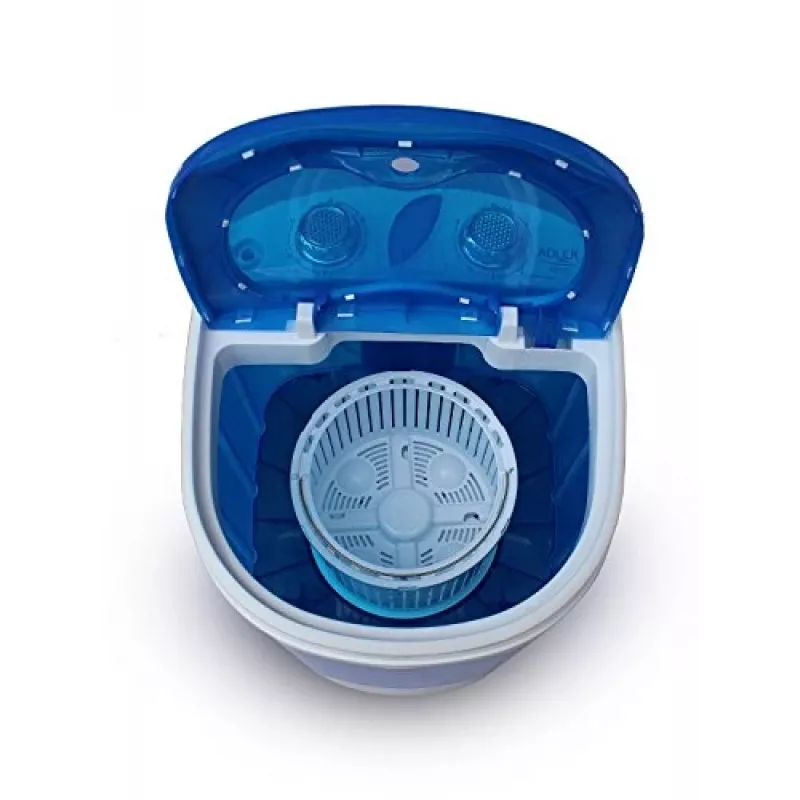 Adler AD 8051 máquina de lavar roupa de carga superior 3 kg com centrifugação, semiautomática, largura 38 cm, profundidade 37 cm, branco/azul