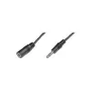 Cabo de extensão jack 3,5 mm Goobay Wentronic, preto, 5 m – ficha jack 3,5 mm (3 polos, estéreo) > conector fêmea jack 3,5 mm (3 polos, estéreo) (50090)