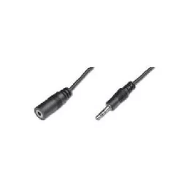 Cabo de extensão jack 3,5 mm Goobay Wentronic, preto, 5 m – ficha jack 3,5 mm (3 polos, estéreo) > conector fêmea jack 3,5 mm (3 polos, estéreo) (50090)