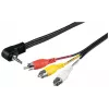 Cabo adaptador Wentronic Goobay jack 3,5 mm/RCA, 1,5 m – ficha jack 3,5 mm (4 polos, estéreo) 90° > 3x ficha RCA (50209)