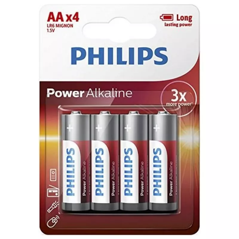 Pilha descartável Philips Power Alkaline Battery LR6P4B/10