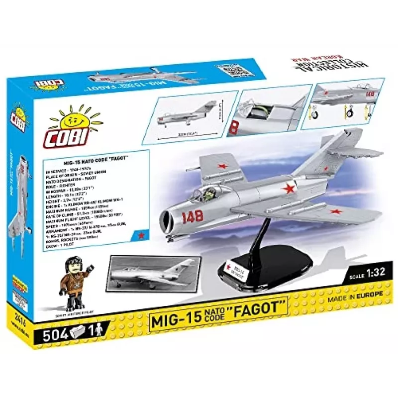 COBI Historical Collection Guerra da Coreia MIG-15 Código NATO Fagot Jato soviético