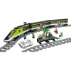 LEGO 60337 City Comboio de passageiros expresso Conjunto brinquedo telecomandado presente para crianças rapazes e raparigas com faróis funcionais 2 vagões e 24 peças de via