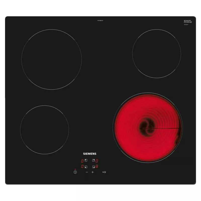 Placa Siemens iQ100 ET61RBEA1E Preto Encastre 60 cm 4 Zona(s)