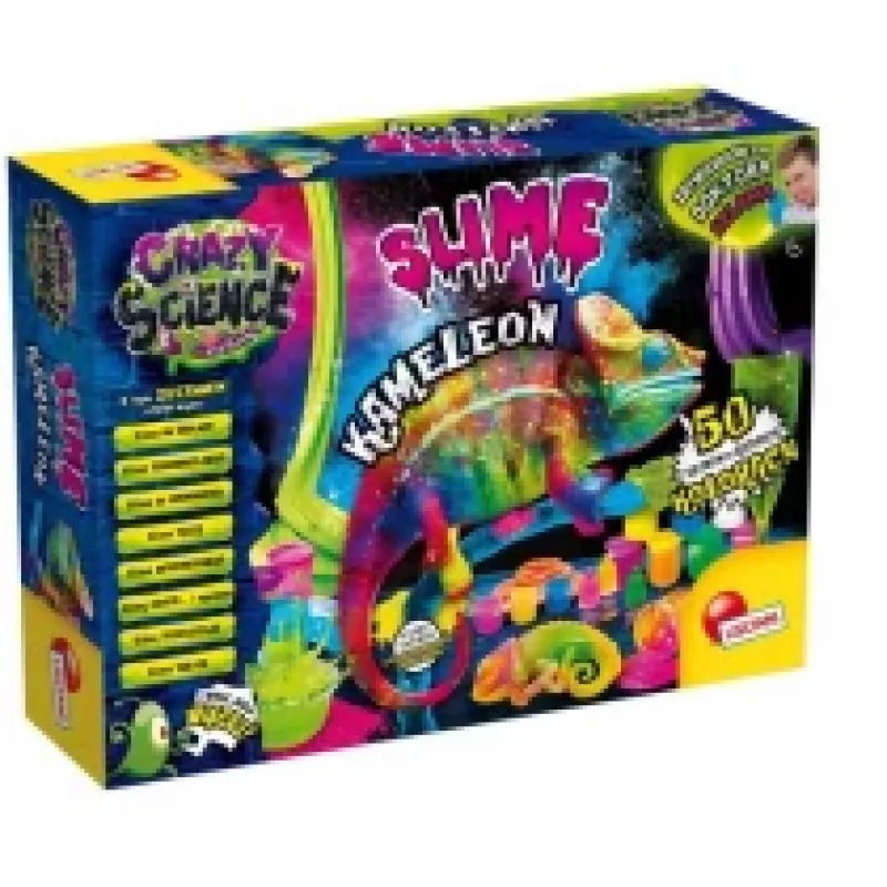 Kit de ciência Liscianigiochi Crazy Science Slime Camaleão 304-PL89246 – conjunto educativo de experiências com slime