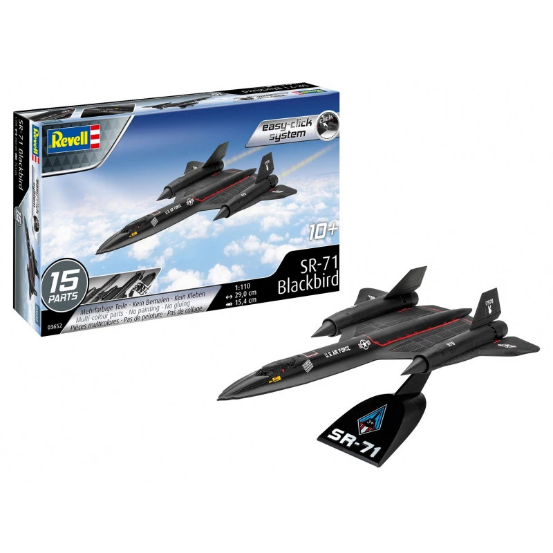 Revell Escala 1/110 Lockheed SR-71 Blackbird Easy Click Kit de montagem