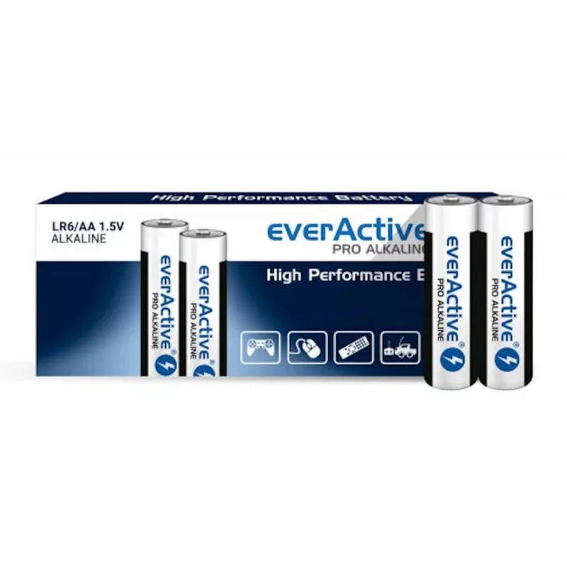 Pilhas alcalinas AA descartáveis everActive LR610PAKPA, 1,5 V, 3000 mAh, pack de 10