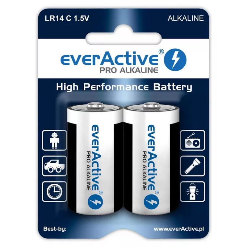 Pilhas alcalinas everActive Pro LR14 C 1,5 V 8000 mAh — 2 unid.