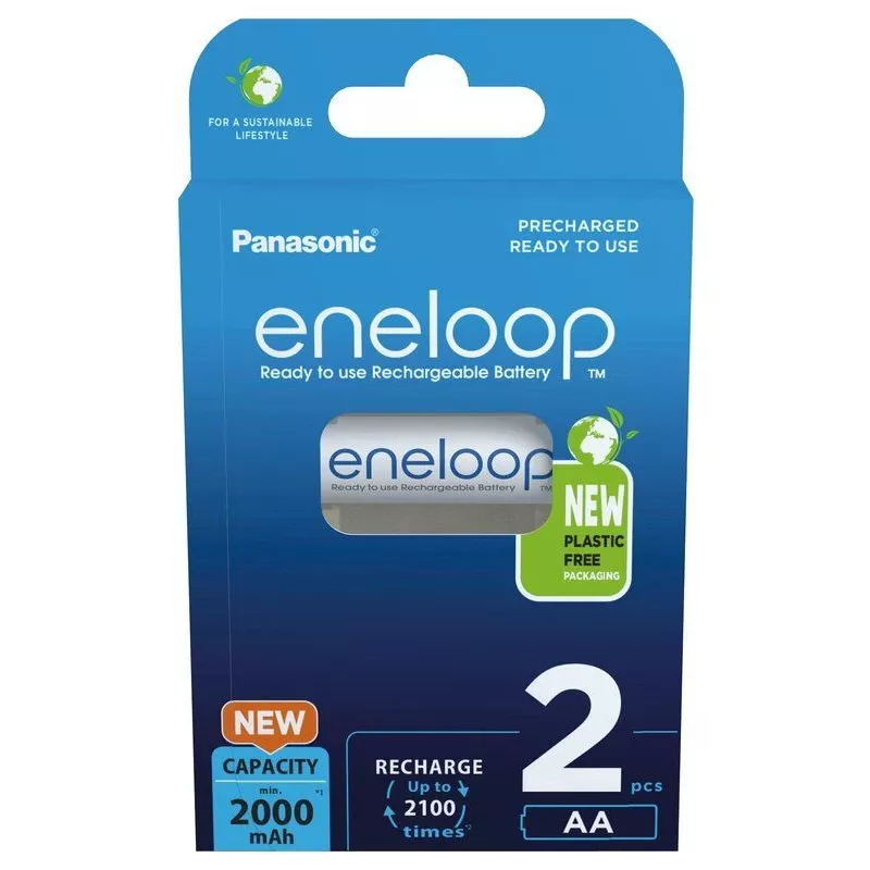 Baterias PANASONIC ENELOOP AA 2000 mAh 2 unid. (BK-3MCDE/2CP)