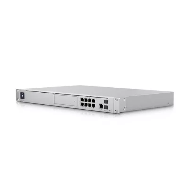 Gateway Ubiquiti UDM-SE UniFi Dream Machine Special Edition, rack 1U, 8x RJ-45 PoE, WAN 2,5GbE + 10G SFP+, CPU de 1,7 GHz, 4 GB DDR4, SSD de 128 GB, baia para HDD de 3,5", ecrã tátil de 1,3"