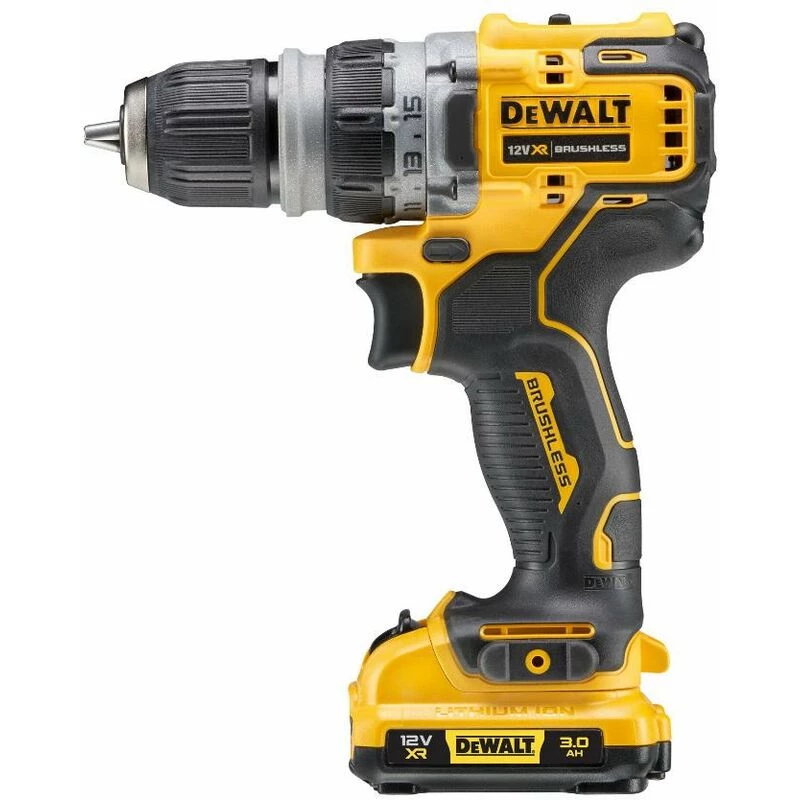 DeWALT DCD703L2T-QW 12 V XR berbequim-aparafusadora a bateria com cabeças intercambiáveis, 2x 3,0 Ah Li-Ion, 4 cabeças, 1500 rpm, mandril sem chave de 10 mm, 0,9 kg, amarelo/preto