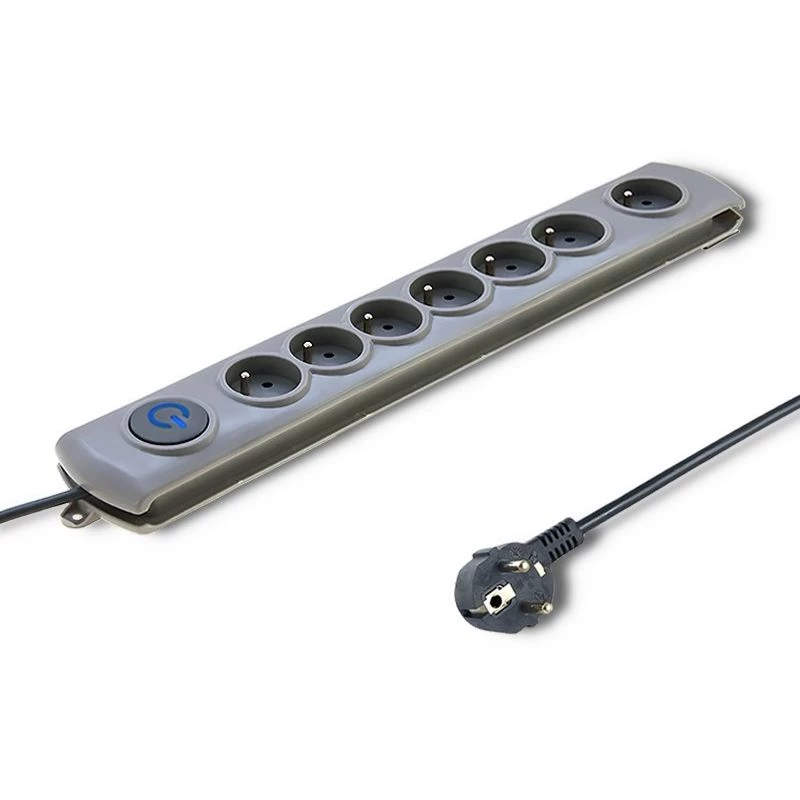 50168 Proteção contra sobretensões 8 saídas Schuko 230 V 3 m cinzento - régua de proteção contra sobretensões (8 tomadas Schuko, tipo F, 230 V, 50 Hz - Qoltec