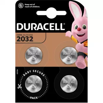 Duracell CR2032 pilha de lítio 3V tipo botão — pack de 4