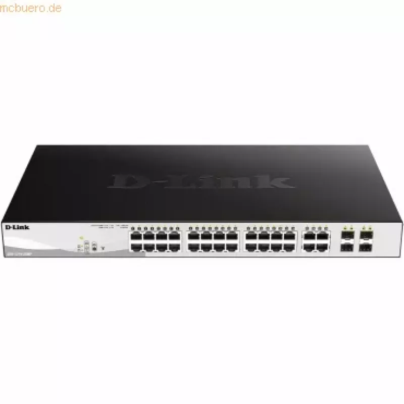 D-Link DGS-1210-28MP/E switch de rede gerido L2 Gigabit Ethernet (10/100/1000) Power over Ethernet (PoE) 1U preto, cinzento
