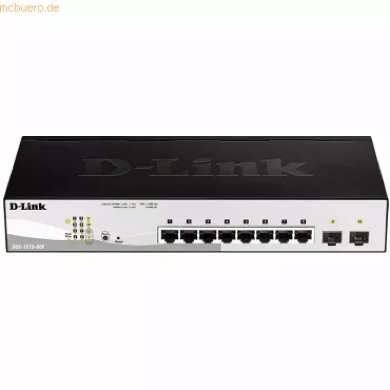 D-Link DGS-1210-08P/E Managed L2 Gigabit Ethernet (10/100/1000) Power over Ethernet (PoE) preto