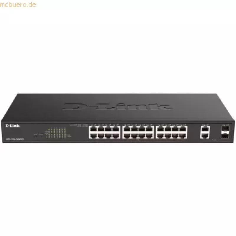 D-Link DGS-1100-26MPV2/E switch de rede Managed L2 Gigabit Ethernet (10/100/1000) Power over Ethernet (PoE) preto