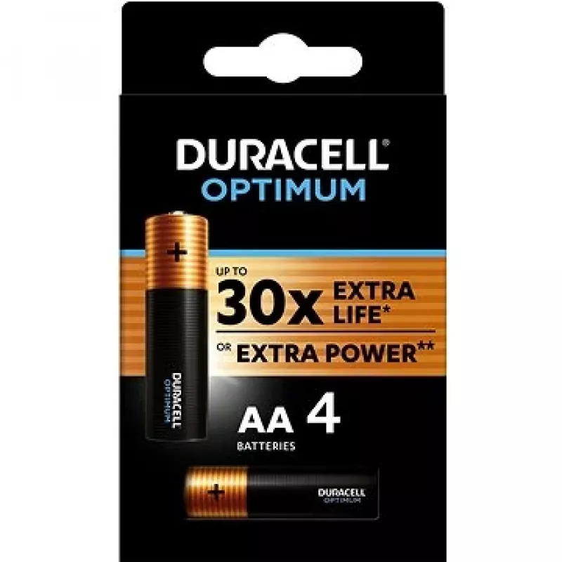 Pilhas Duracell Optimum AA LR6 blister 4 unidades