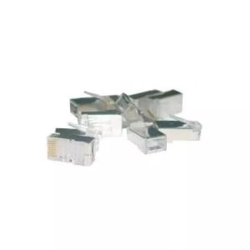 Ficha RJ45 blindada cat.6 universal rígido/flexível 8P8C 100 unid.