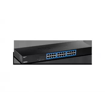 TRENDnet switch Gigabit de 24 portas, TEG-S25, 24 portas Gigabit RJ-45, capacidade de comutação de 48 Gbit/s, design sem ventoinha, caixa metálica, fonte de alimentação interna