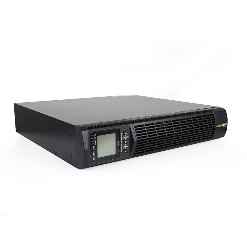 Unidade de alimentação ininterrupta Green Cell UPS13 — UPS online de dupla conversão, 1000 VA / 900 W, onda sinusoidal pura, 6 saídas AC, LCD, 2× baterias 12V 9Ah