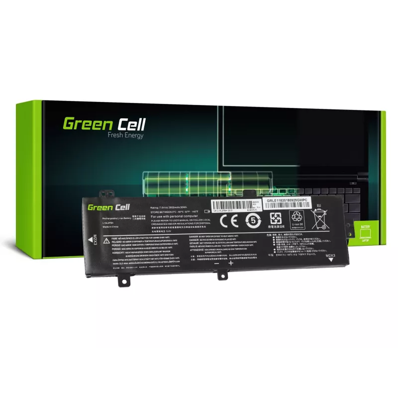 Bateria Green Cell LE118 para Lenovo Ideapad 310-15 (7,6 V, 3500 mAh, 4 células, LiPo, preto)