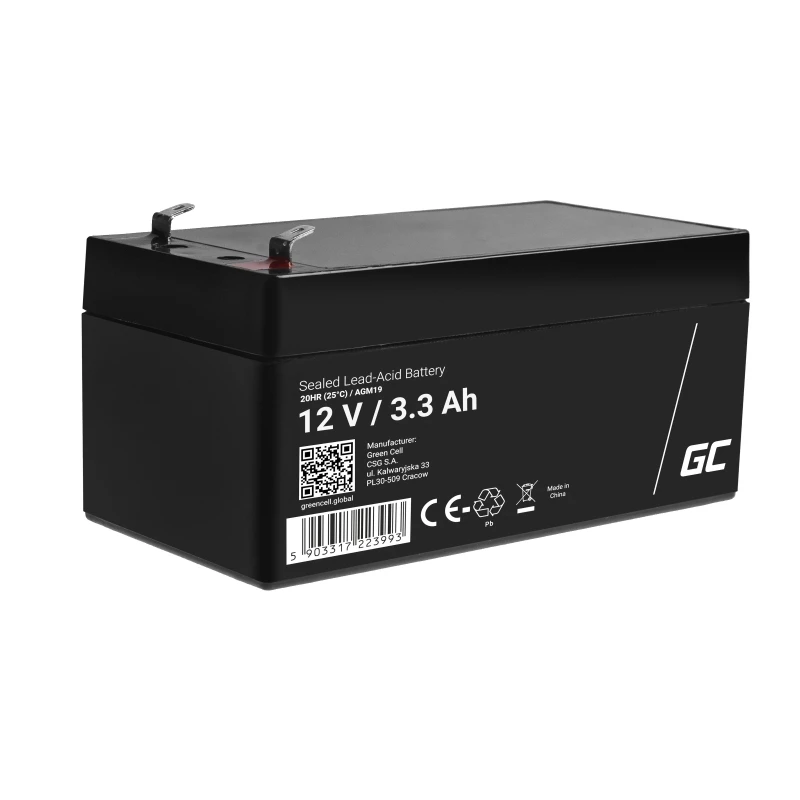 Bateria UPS Green Cell AGM19 chumbo-ácido 12 V 3,3 Ah