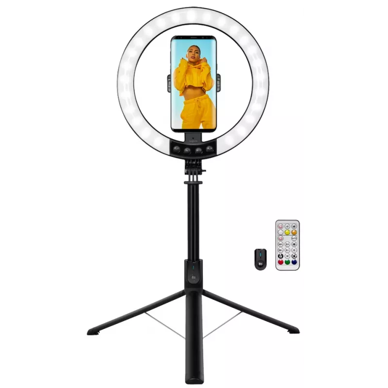 LogiLink anel de luz para smartphone com tripé pau de selfie, DM 20cm (AA0156)