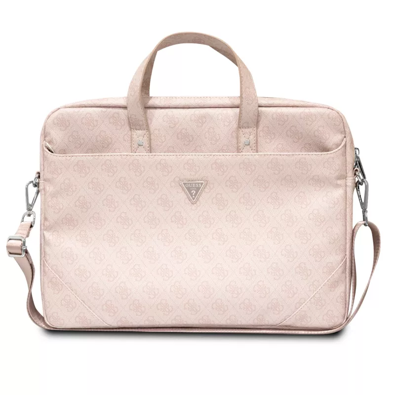 Mala para portátil Guess 4G Triangle Logo 16 rosa Saffiano - GUCB15P4TP