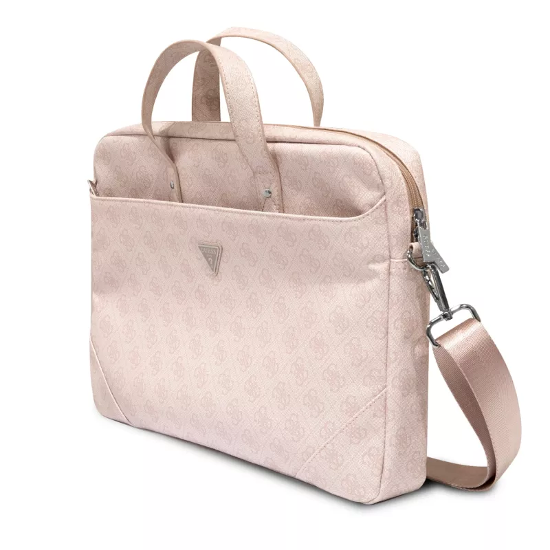 Mala para portátil Guess 4G Triangle Logo 16 rosa Saffiano - GUCB15P4TP