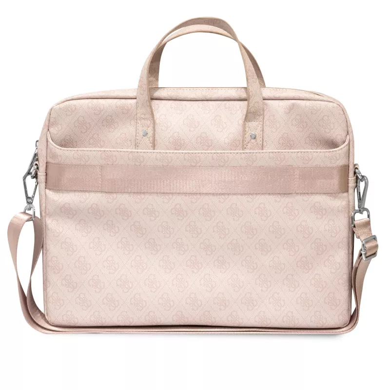 Mala para portátil Guess 4G Triangle Logo 16 rosa Saffiano - GUCB15P4TP