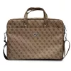 Mala para portátil GUESS GUCB15P4TW 16 polegadas castanha Saffiano com logótipo triangular 4G