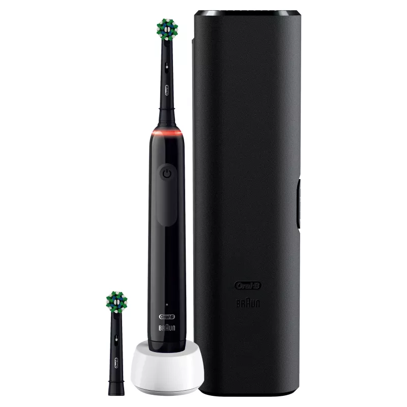 Escova de dentes elétrica rotativa Oral-B Pro 3 3500 para adultos preta