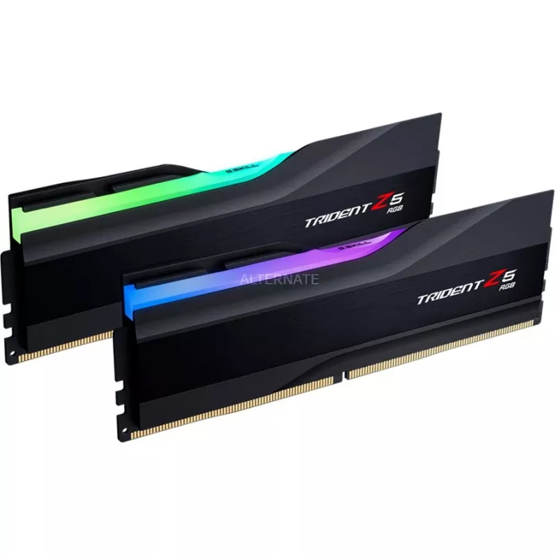 DIMM 64 GB DDR5-6000 (2x 32 GB) Dual-Kit, memória RAM preta, F5-6000J3040G32GX2-TZ5RK, Trident Z5 RGB, INTEL XMP