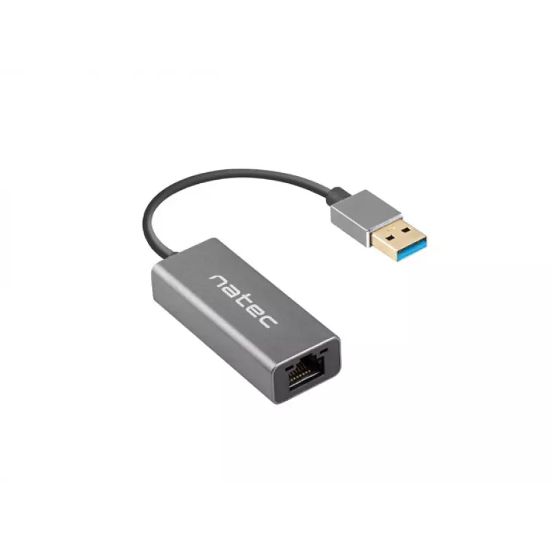 Natec Cricket NNC-1924 adaptador Ethernet de USB 3.0 Tipo A para RJ45, 1000 Mbit/s, cabo de 15 cm, preto