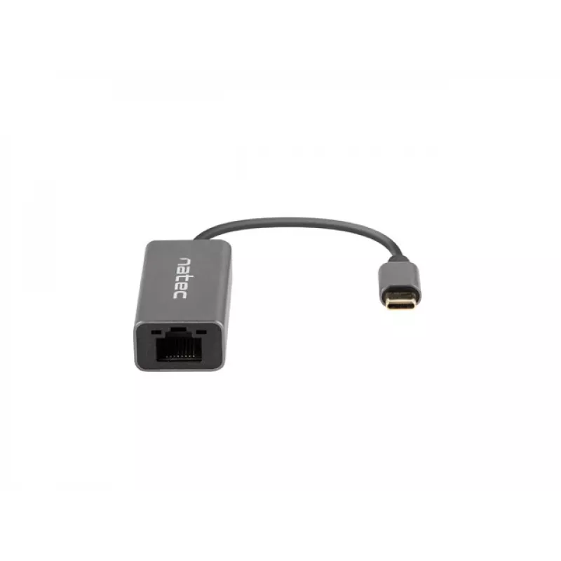 Natec Cricket NNC-1925 adaptador Ethernet de USB-C 3.1 Gen 1 para RJ45, 1000 Mbit/s, cabo de 15 cm, alumínio, cinzento