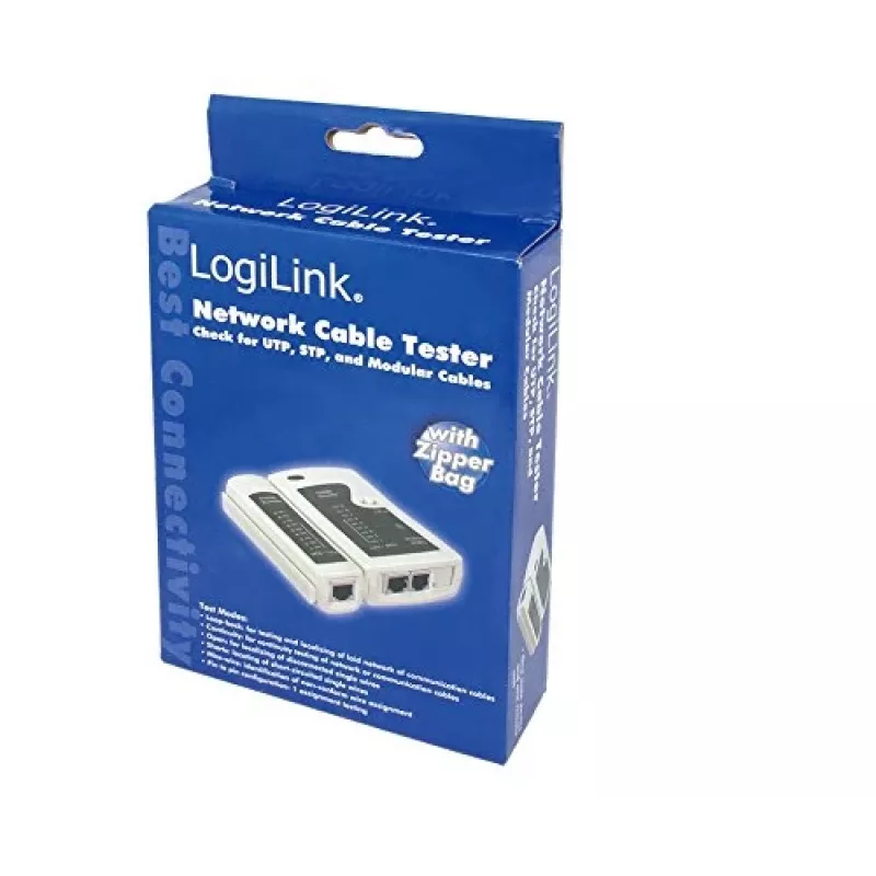Testador de cabos, LogiLink WZ0010, aparelho de teste de cabos de rede