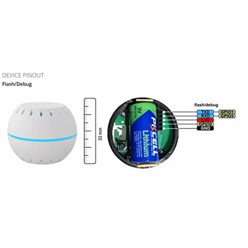 Shelly H&T, sensor de humidade e temperatura sem fios, compacto, WiFi, higrómetro, domótica, aplicação iOS Android – preto