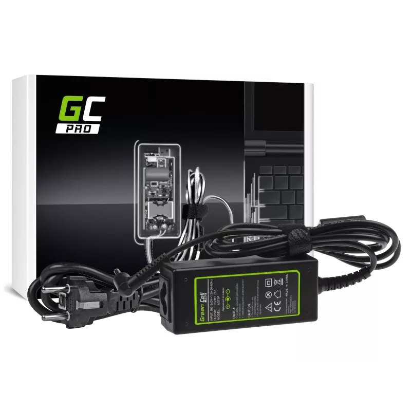 Fonte de alimentação Green Cell AD70P para portáteis ASUS, 33W, 19V 1,75A, interior, preto