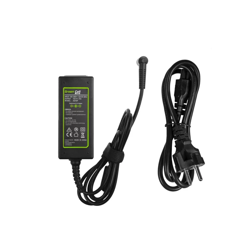 Fonte de alimentação Green Cell AD70P para portáteis ASUS, 33W, 19V 1,75A, interior, preto