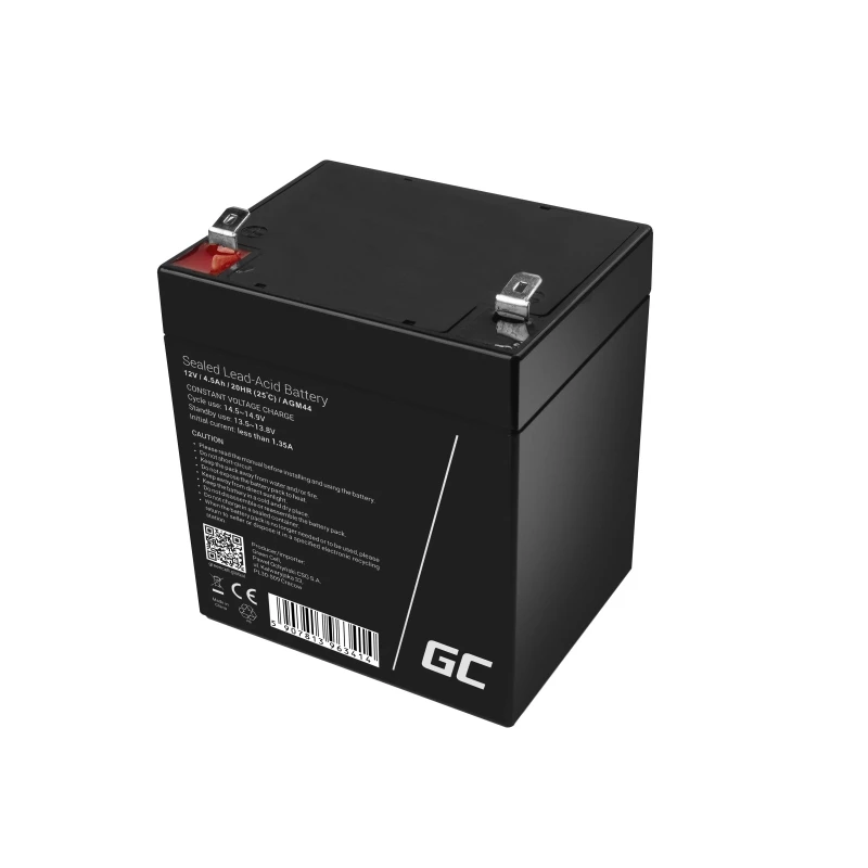 Green Cell AGM44 bateria para UPS, AGM VRLA de chumbo-ácido selada, 12 V 4,5 Ah, 1,35 kg