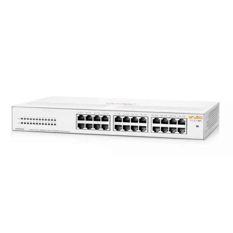 HPE Aruba Networking Aruba Instant On 1430 24G não gerido L2 Gigabit Ethernet (10/100/1000) 1U branco